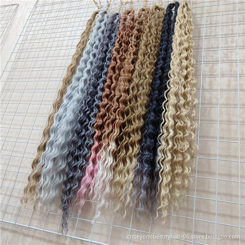24inch 30inch 36inch Blonde Pink Brown Water Wave Crochet Wavy Hair Synthetic Long Curly Braiding Hair For Women